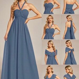 Ever Pretty Strapless Blue Maxi Dress